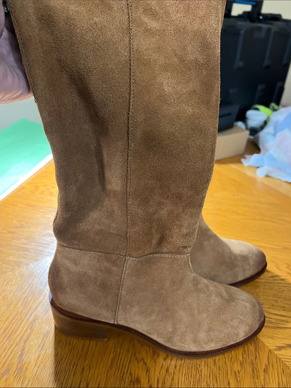 naughty monkey Suede Mid-Calf Slouch Style Heeled Boots - Reddish Brown - Picture 7 of 10